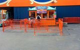 7.5 ft Metal Barricade Orange | Flat Feet | Heavy-Duty