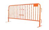 7.5 ft Metal Barricade Orange | Flat Feet | Heavy-Duty
