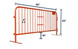 8 ft Metal Barricade | Powder Coated Orange