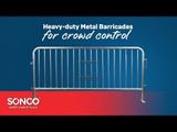 7.5 ft Metal Barricade Black | Flat Feet | Heavy-Duty
