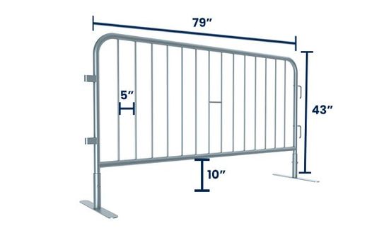 6.5 ft Metal Barricade Bundle and Transportation Cart 
