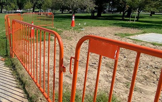 8 ft Metal Barricade | Powder Coated Orange