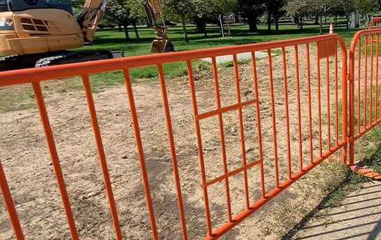 8 ft Metal Barricade | Powder Coated Orange