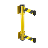 7.5'L Retractable Double Belt Barrier | Wall Mounted
